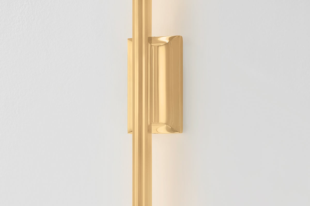 Hudson Valley Lighting Bernard Wall Sconce - Energy-Efficient LED, 2700K Warm Light, Dimmable, Aged Brass & Vintage Pewter