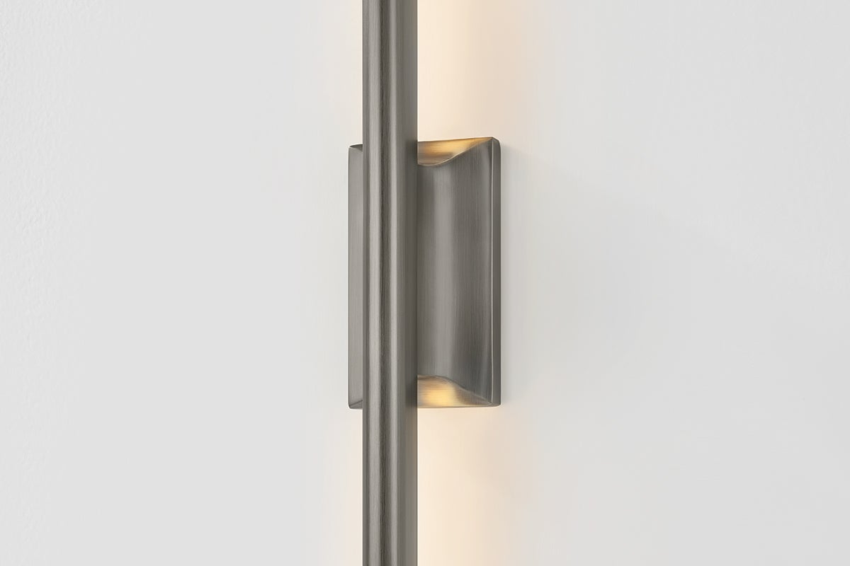 Hudson Valley Lighting Bernard Wall Sconce - Energy-Efficient LED, 2700K Warm Light, Dimmable, Aged Brass & Vintage Pewter