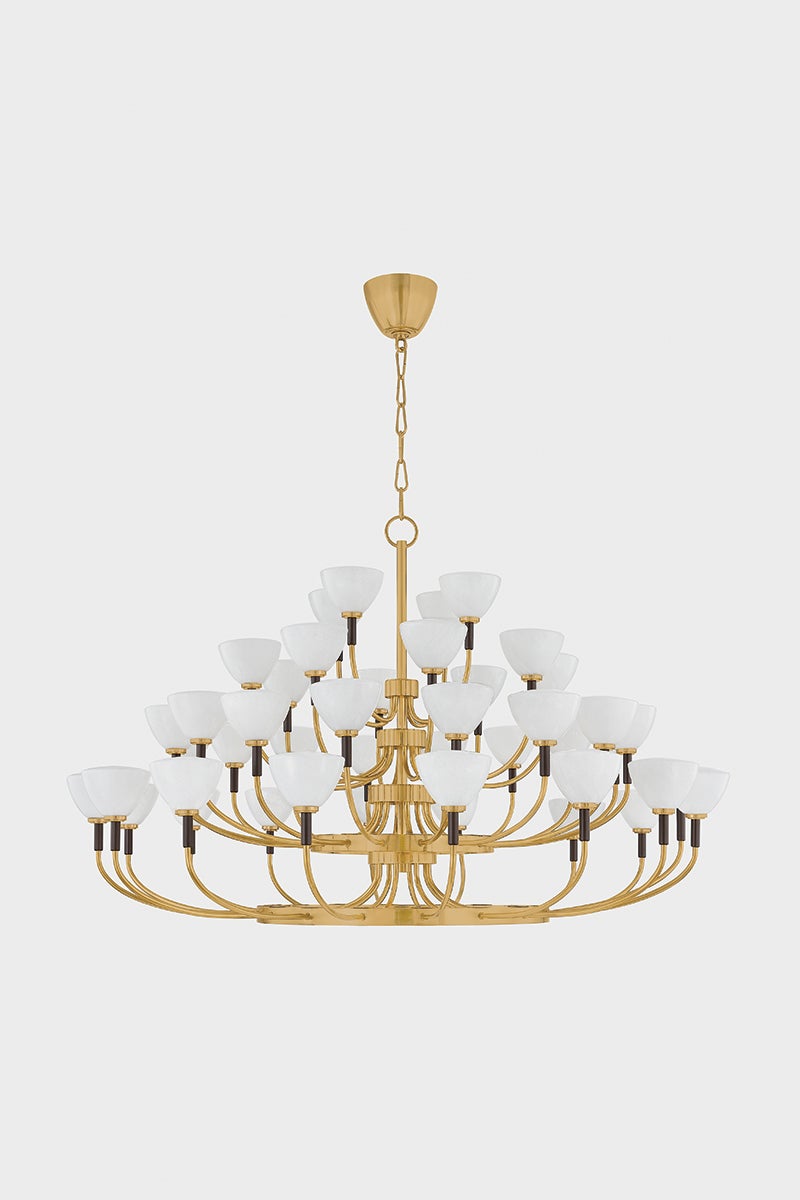 Brahma 44-Light Modern Chandelier by Corbett Lighting - Vintage Brass and Bronze Finish