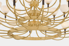 Brahma 44-Light Modern Chandelier by Corbett Lighting - Vintage Brass and Bronze Finish