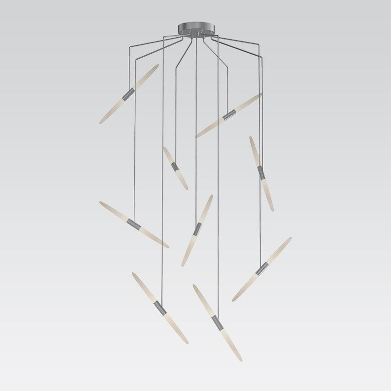 SONNEMAN Ballet 9-Light LED Chandelier, Dimmable, Energy Efficient, Modern Design in 2 Finishes