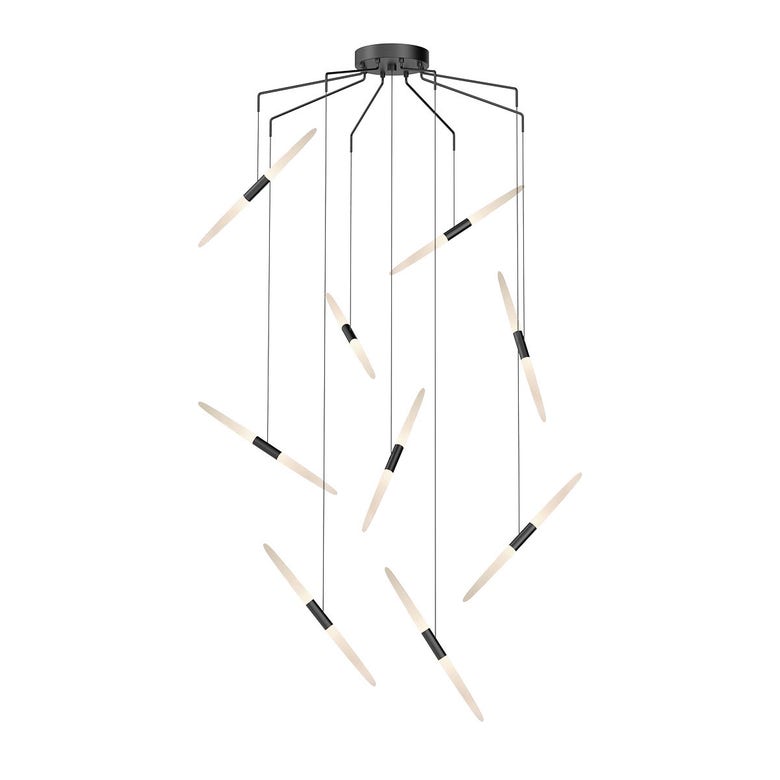 SONNEMAN Ballet 9-Light LED Chandelier, Dimmable, Energy Efficient, Modern Design in 2 Finishes