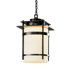 Hubbardton Forge Banded Large Outdoor Fixture 150W Dimmable Opal Glass 22" Tall Various Finishes