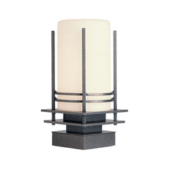 Hubbardton Forge Banded Outdoor Pier Mount Light Fixture, Dimmable, Wet Rated, 100W Max, Various Finishes