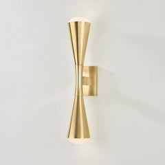 Barcelona Sconce 22.75" Height by Corbett Lighting - Dimmable, 400 Lumens, Vintage Brass Finish