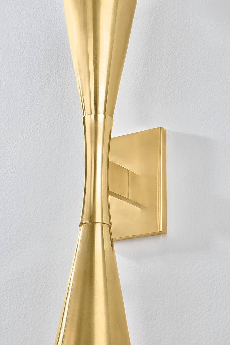 Barcelona Sconce 22.75" Height by Corbett Lighting - Dimmable, 400 Lumens, Vintage Brass Finish