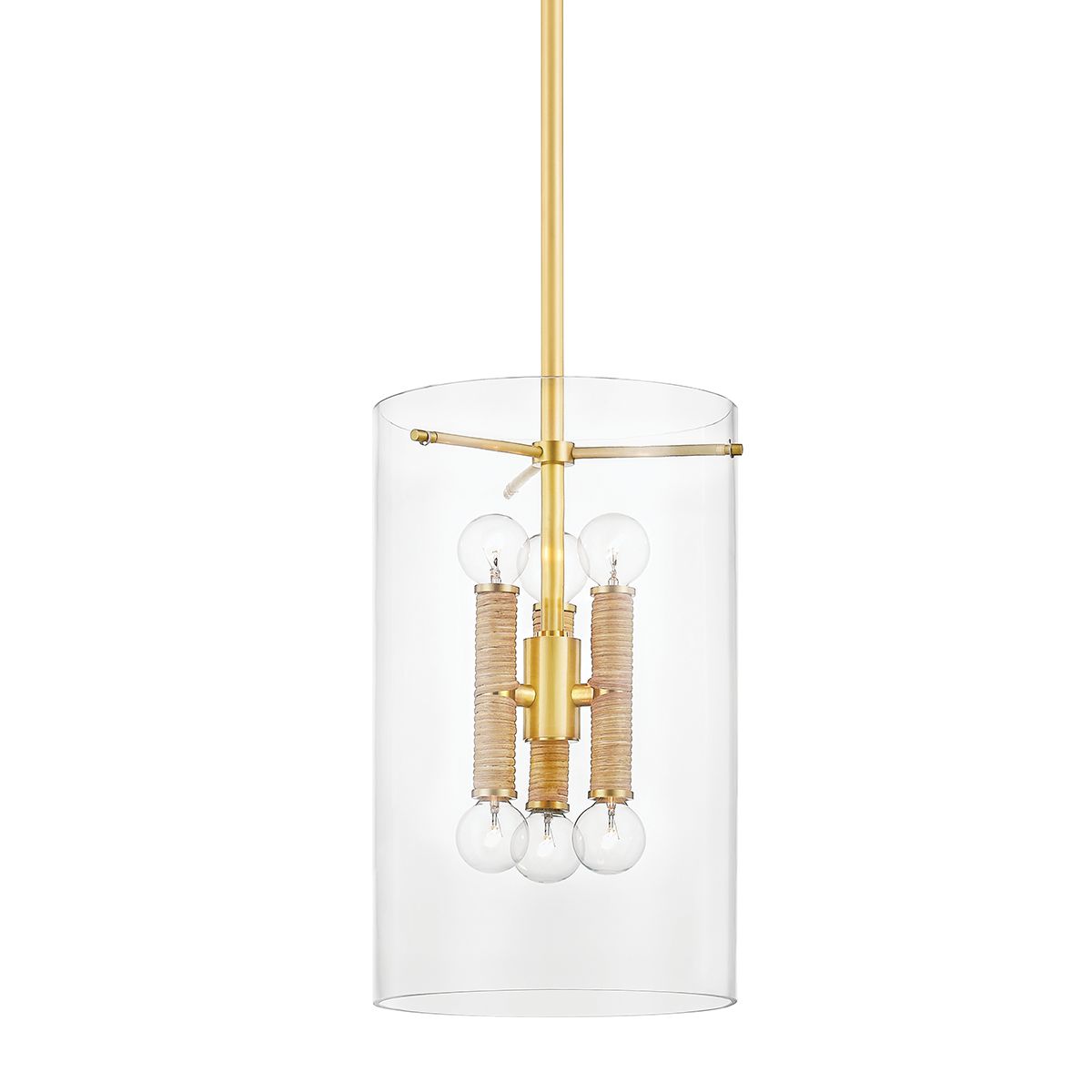 Barlow Lantern Pendant Light by Hudson Valley Lighting, Aged Brass, Dimmable, 6 Bulb Capacity, 16"H x 10.75"D