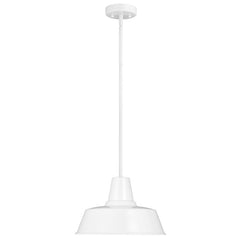 Barn Light One Light Outdoor Pendant, Dimmable Aluminum Fixture with Vintage Design, 14" Diameter