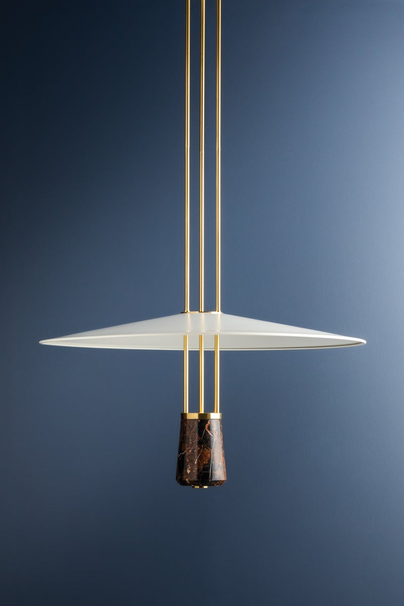 Barnegat Pendant Light by Hudson Valley Lighting – Crane-Inspired Steel Design in Aged Brass