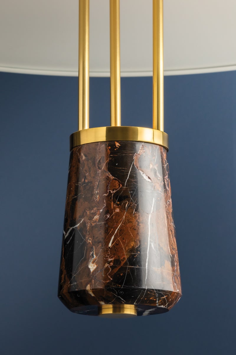 Barnegat Pendant Light by Hudson Valley Lighting – Crane-Inspired Steel Design in Aged Brass