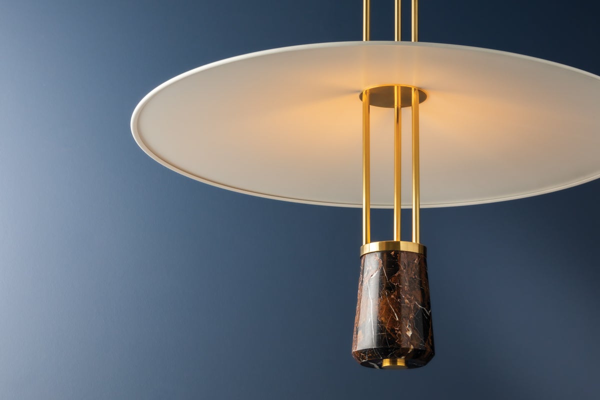 Barnegat Pendant Light by Hudson Valley Lighting – Crane-Inspired Steel Design in Aged Brass