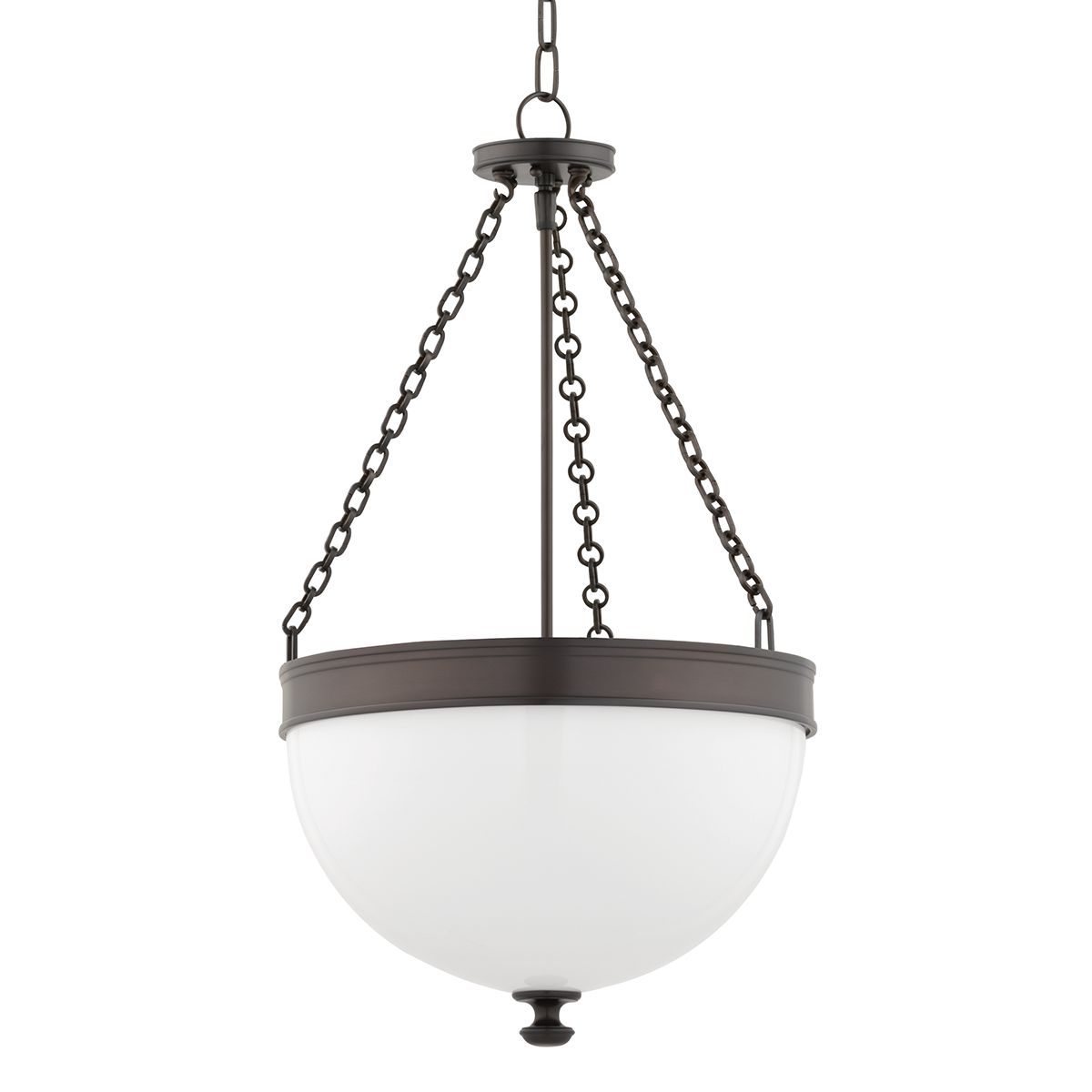 Barrington 327-HB Large Pendant Light by Hudson Valley Lighting, Historic Bronze with Opal Glass Shade