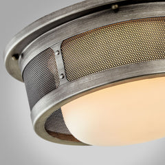 Bauer 16.5" Large Ceiling Light by Troy Lighting C7371-AP with Opal Glass Shade and Dimmable Feature