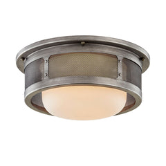 Bauer 16.5" Large Ceiling Light by Troy Lighting C7371-AP with Opal Glass Shade and Dimmable Feature