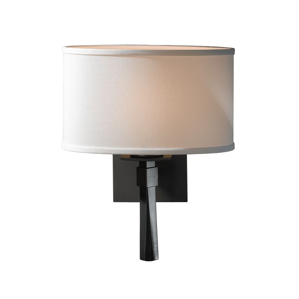 Beacon Hall Oval Drum Shade Sconce by Hubbardton Forge - Handcrafted Linen, Custom Finishes, Dimmable Lighting