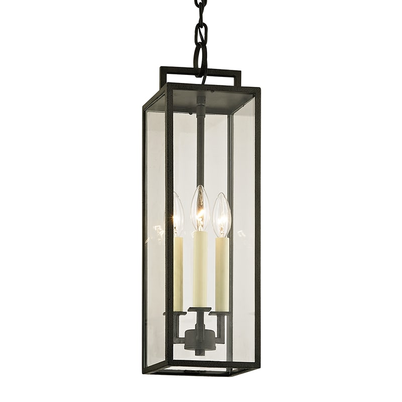 Beckham Outdoor Hanging Light by Troy Lighting - 3 Bulb Lantern Design with Adjustable Height & UL Damp Rated