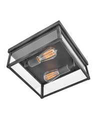 Beckham Small Flush Mount Ceiling Light by Hinkley Lighting, 2-Bulb Dimmable, Clear Glass Shade, UL Damp