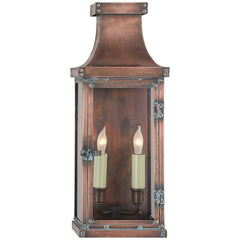 Bedford Medium 3/4 Lantern by Visual Comfort, Natural Copper, Dimmable, ETL Wet-Rated, 2-Light Fixture