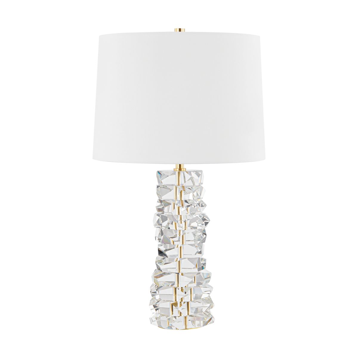 Bellarie Table Lamp 28.5" Tall by Hudson Valley Lighting with Dimmable Crystal Base and White Shade