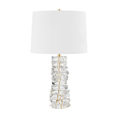 Bellarie Table Lamp 28.5" Tall by Hudson Valley Lighting with Dimmable Crystal Base and White Shade