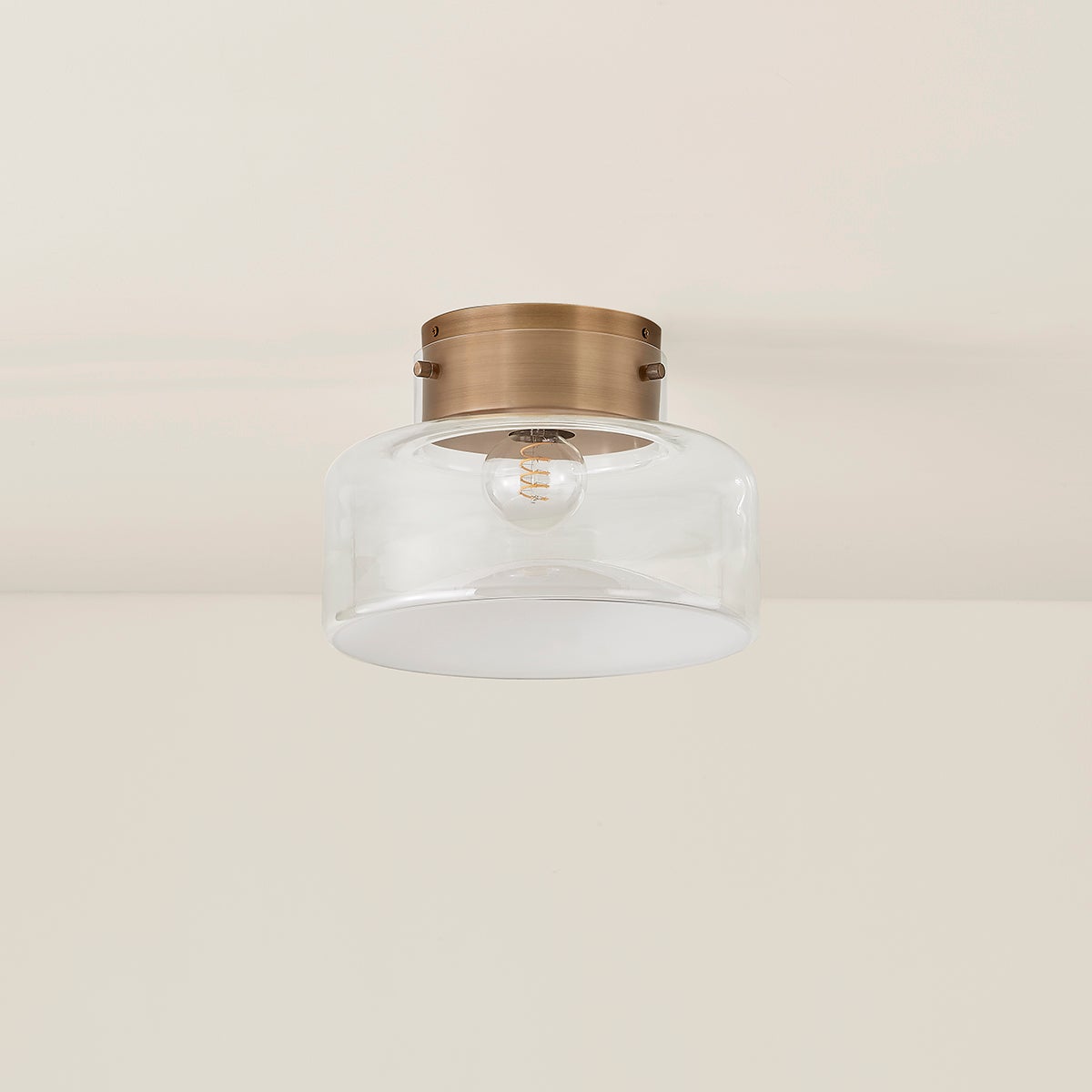 Bellow Ceiling Light by Troy Lighting C2113-PBR with Dimmable Feature & Patina Brass Finish