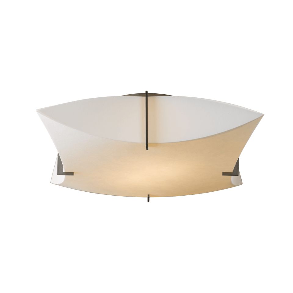 Hubbardton Forge Bento 2-Light Semi-Flush Mount, Handcrafted Artisan Design, Dimmable, UL Damp Rated