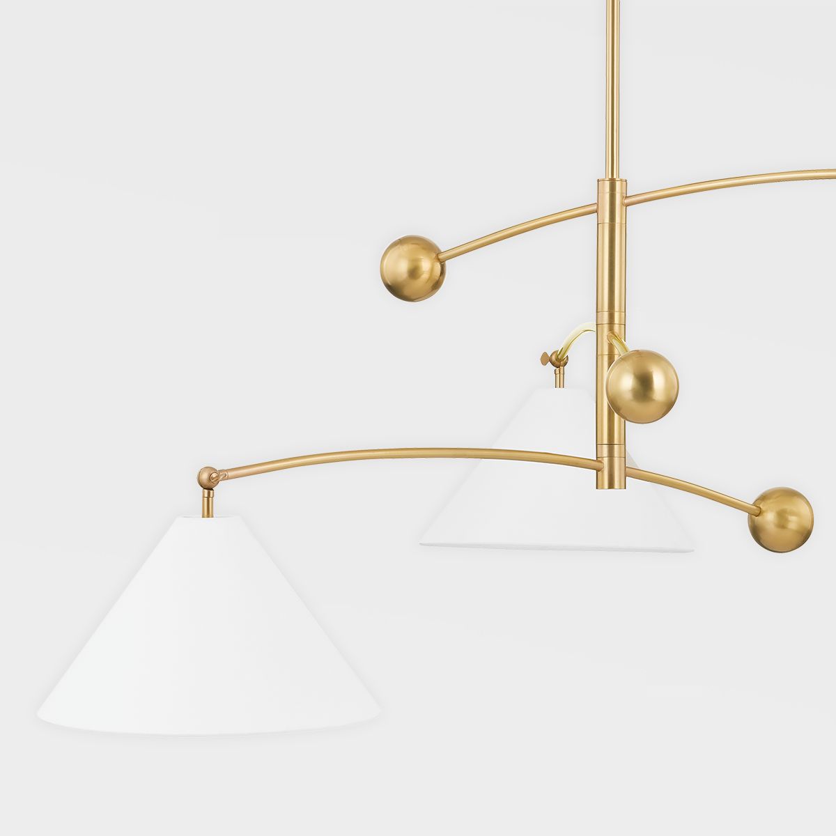 Birdie 3-Light Chandelier by Mitzi in Aged Brass with Unique Asymmetrical Design and Dimmable Functionality