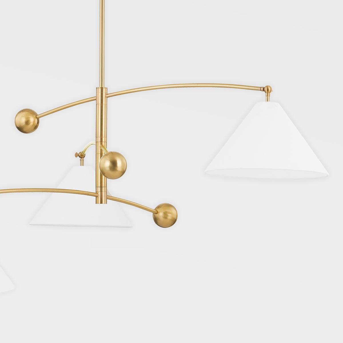 Birdie 3-Light Chandelier by Mitzi in Aged Brass with Unique Asymmetrical Design and Dimmable Functionality