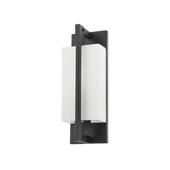 Blade Large Wall Sconce by Troy Lighting - Elegant Wrought Iron & White Glass, Dimmable Design, UL Wet Rated