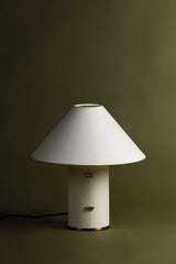 Bond Table Lamp By Troy Lighting, 15" Height, Parchment-Wrapped Body, Dimmable, Patina Brass Accents