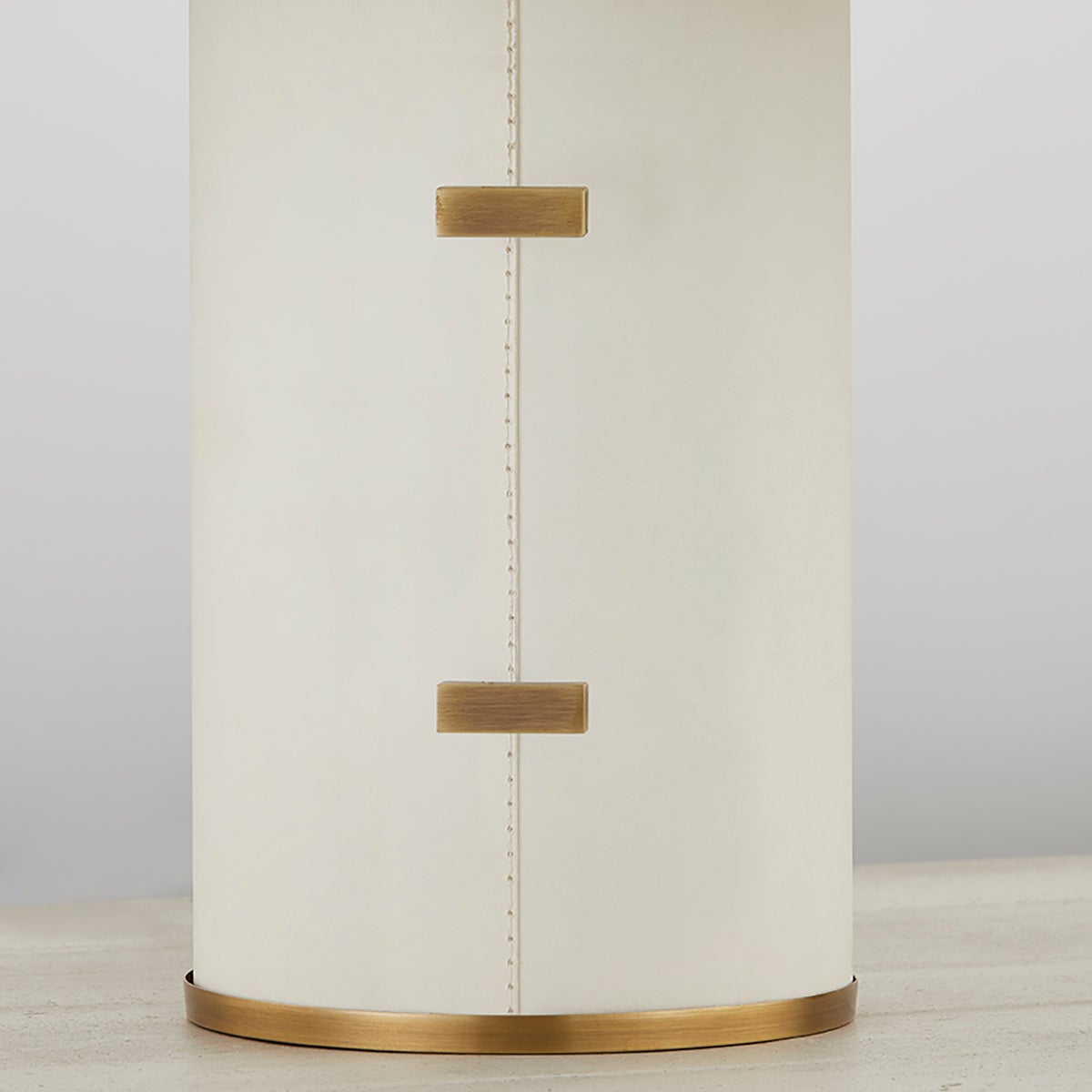 Bond Table Lamp By Troy Lighting, 15" Height, Parchment-Wrapped Body, Dimmable, Patina Brass Accents