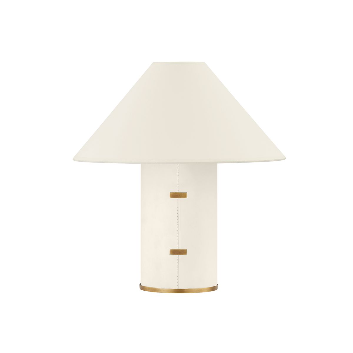 Bond Table Lamp By Troy Lighting, 15" Height, Parchment-Wrapped Body, Dimmable, Patina Brass Accents