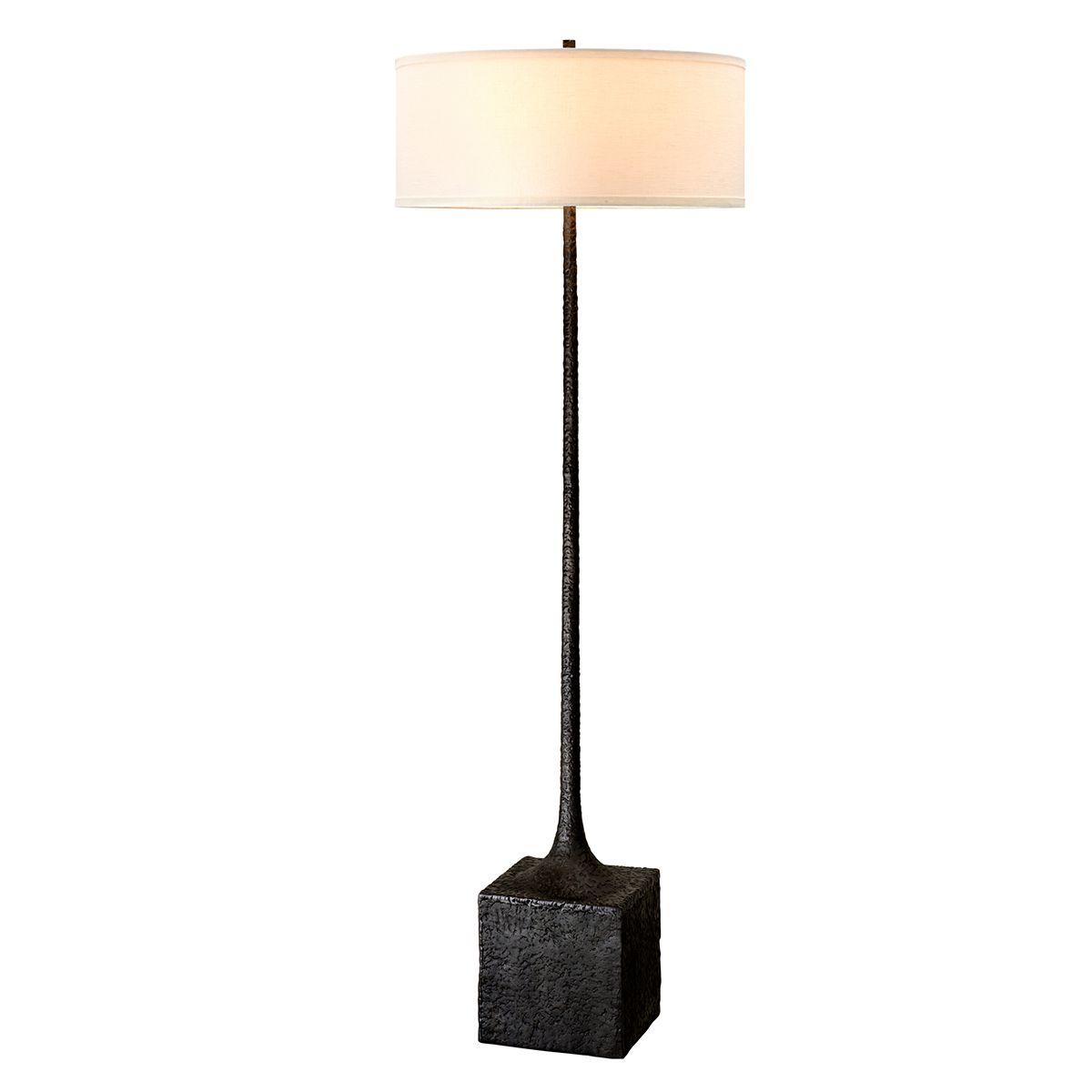 Brera Floor Lamp by Troy Lighting - 64.5" Tall, Dimmable, Tortona Bronze Finish, Off-White Shade