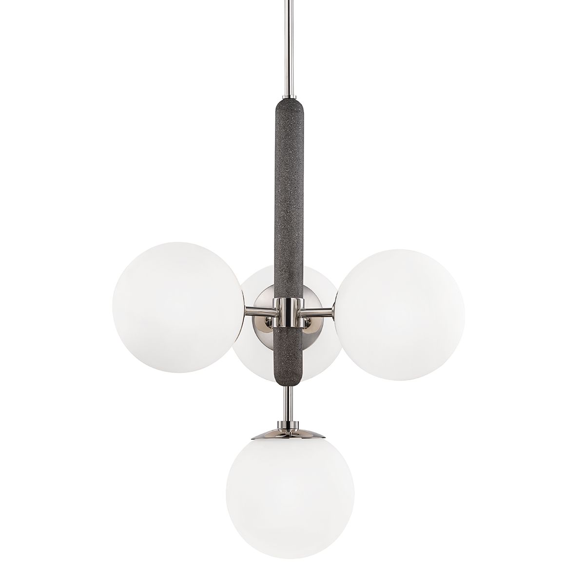 Mitzi Brielle Chandelier - 4-Light Mid-Century Modern Design with Opal Etched Glass, Adjustable Height