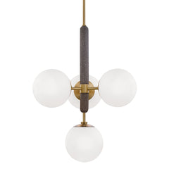 Mitzi Brielle Chandelier - 4-Light Mid-Century Modern Design with Opal Etched Glass, Adjustable Height