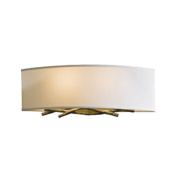 Hubbardton Forge Brindille Sconce 207660 - Handcrafted Nature-Inspired Wall Light with Linen Shade