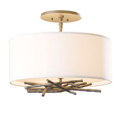 Brindille 3-Light Semi-Flush Mount Fixture by Hubbardton Forge - Handcrafted Nature-Inspired Design