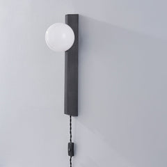 Brisbane Plug-In Sconce by Troy Lighting, Dimmable Opal Glass, Graphite Finish, Elegant Design