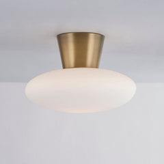 Brody Ceiling Light By Troy Lighting - 10" H, 15" D, Patina Brass Finish, Dimmable Glass Shade