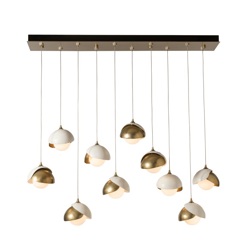 Brooklyn 10-Light Double Shade Pendant by Hubbardton Forge - Versatile Style & Energy-Efficient Lighting