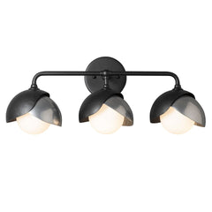 Brooklyn 3-Light Double Shade Bath Sconce - Elegant Design with Opal Glass Shades, UL Damp Rated