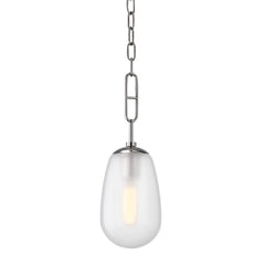 Bruckner Mini Pendant by Hudson Valley Lighting, 16.5" Height, Dimmable, Crystal & Glass Shade, Aged Brass or Polished Nickel