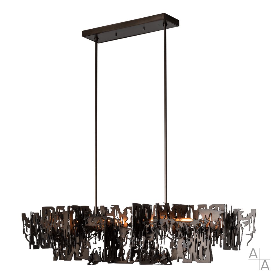 Hubbardton Forge Brutus Pendant Light, Adjustable Height, 4-Bulb, Modern Brass or Vintage Platinum Finish