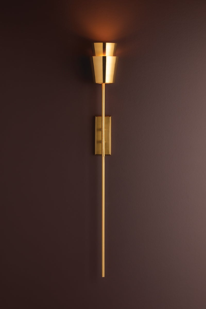 Buenos Aires Sconce 44" Tall Vintage Brass Wall Light With Dimmable E26 Base By Corbett Lighting