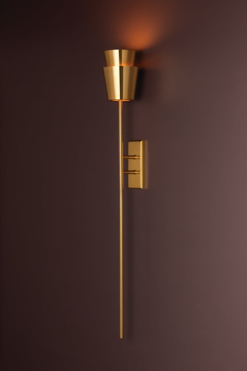 Buenos Aires Sconce 44" Tall Vintage Brass Wall Light With Dimmable E26 Base By Corbett Lighting