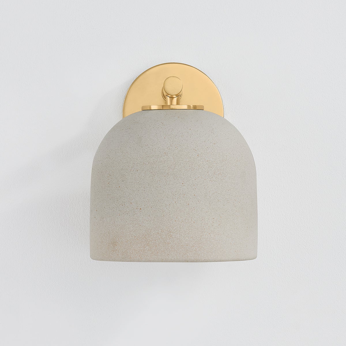 Cara Wall Sconce by Mitzi - Elegant Ceramic Shade, Aged Brass Arm, Dimmable, UL Damp Rated