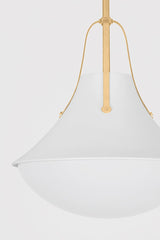 Coventry Large Pendant Light 26" Height by Hudson Valley Lighting - Vintage Gold Leaf & Opal Glass