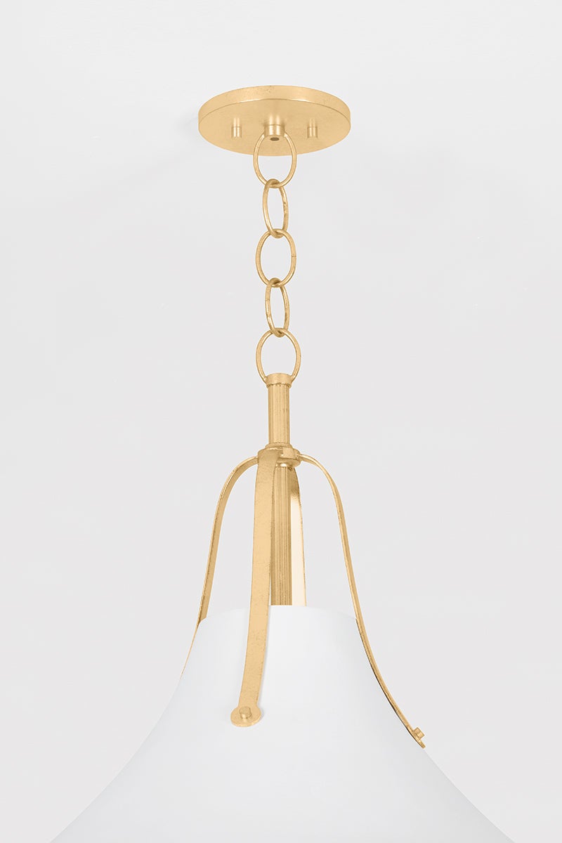 Coventry Large Pendant Light 26" Height by Hudson Valley Lighting - Vintage Gold Leaf & Opal Glass