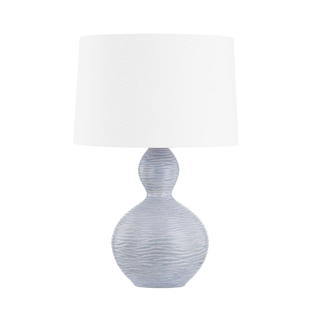 Cairns Table Lamp 27.25" Tall by Hudson Valley Lighting - Coastal Blue Ceramic Base with Linen Shade