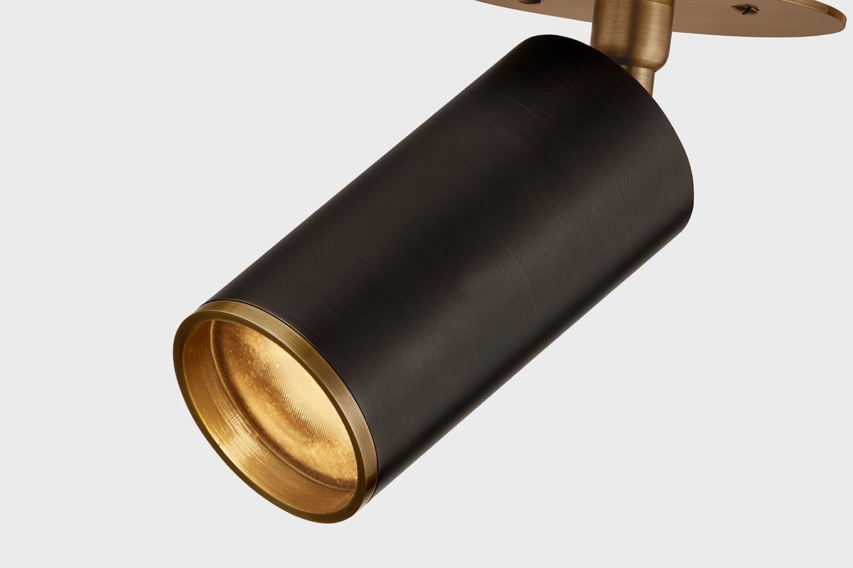 Caleb Ceiling Light By Troy Lighting, Dimmable GU10, Patina Brass & Bronze Finish, UL Damp Rated